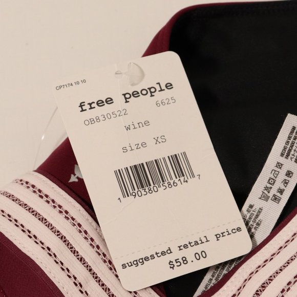 NWT Free People Movement Maroon Bra Size XS - Picture 3 of 4